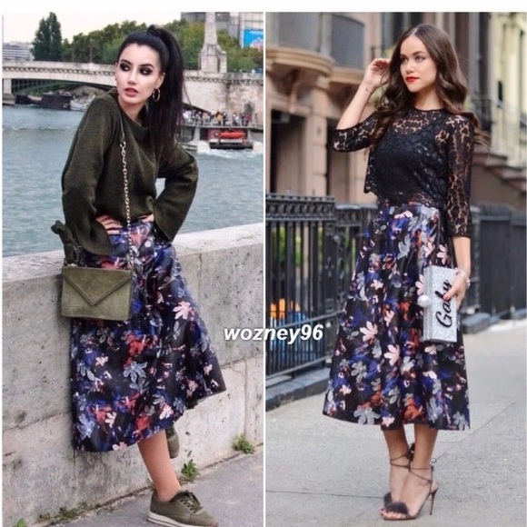 Zara printed leather effect skirt - Picture 2 of 6